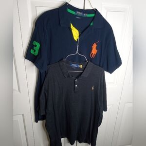 Shirt Pair Polo by Ralph Lauren Men's 2XL XXL Big Pony Colorblocked 2 Shirts